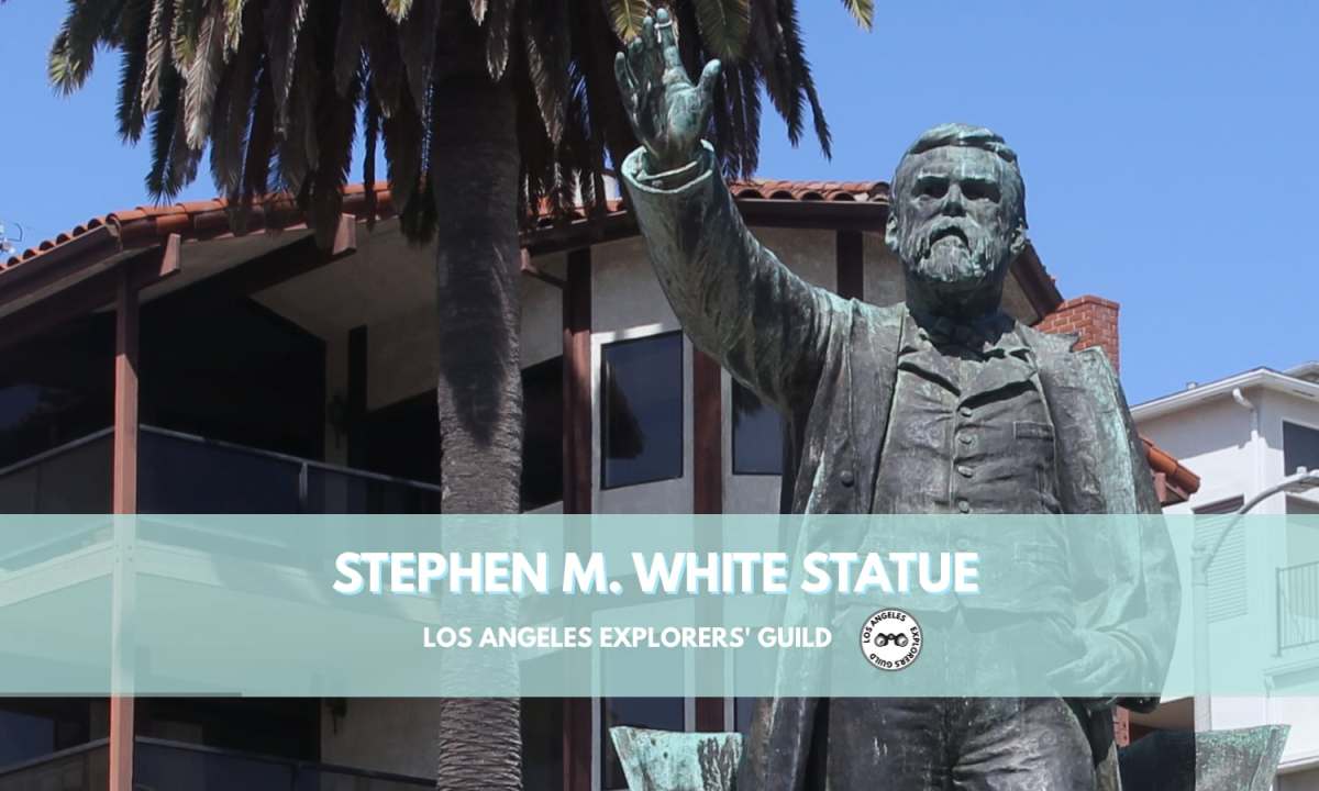 A statue of former U.S. Senator Stephen M. White. Los Angeles Explorers Guild.